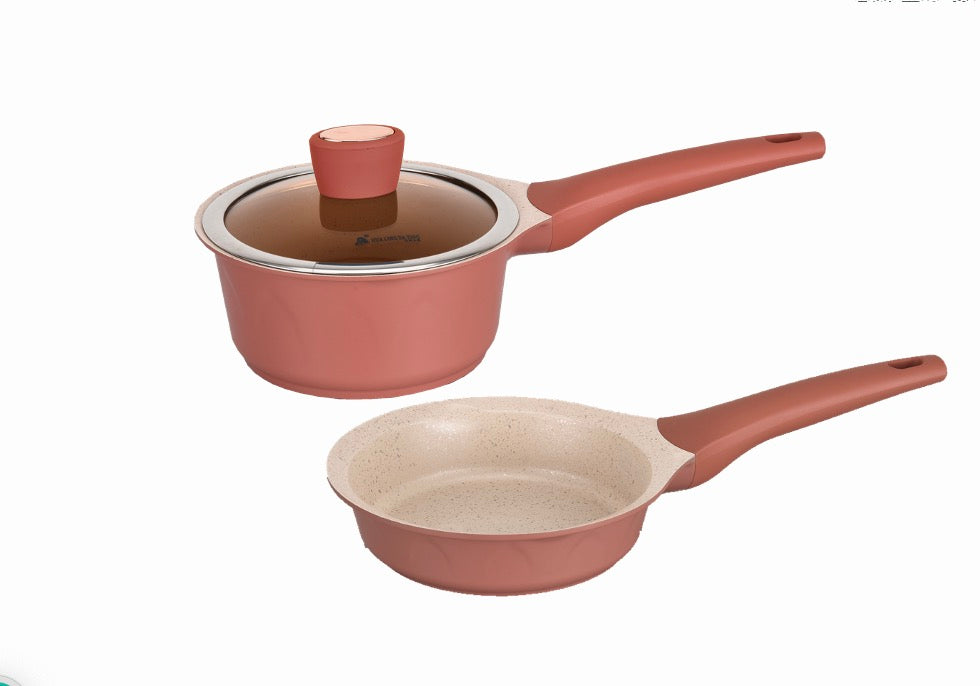 Focaccia Non-Stick Deep Frypan with Lid & pan set 16cm
